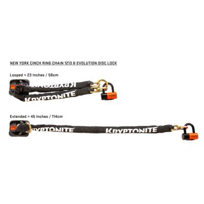 Catena KRYPTONITE NEW YORK CINCH RING 130 cm con Lucchetto Bloccadisco EVOLUTION