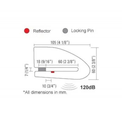 Lucchetto Bloccadisco con Allarme XENA XX15 CARBONIO
