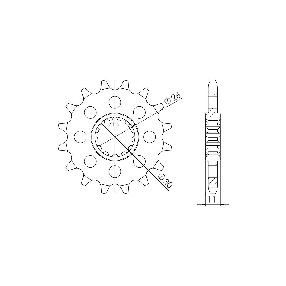 Pignone passo 525 con 16 denti per YAMAHA
