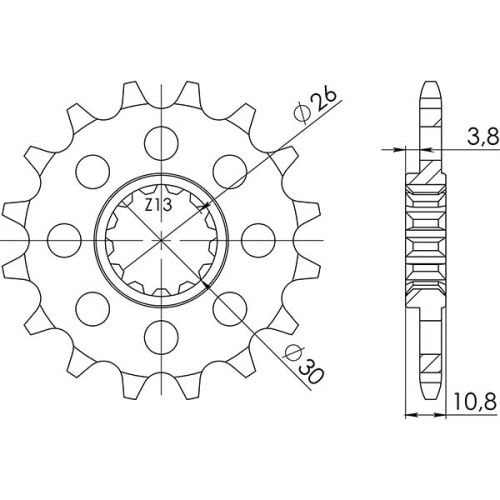 Pignone passo 520 con 16 denti per YAMAHA