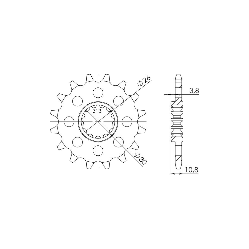 Pignone passo 520 con 16 denti per YAMAHA