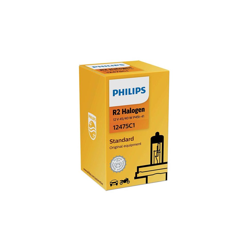 PHILIPS R2 HALOGEN Lampada Fari Auto - Moto