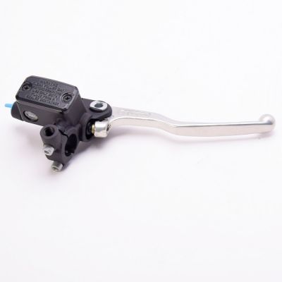 Pompa freno anteriore assiale Brembo PS 13 corpo nero leva argento con serbatoio e attacco specchio