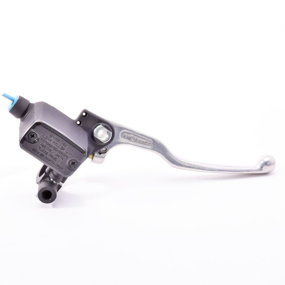 Pompa freno anteriore assiale Brembo PS 13 corpo nero leva argento con serbatoio