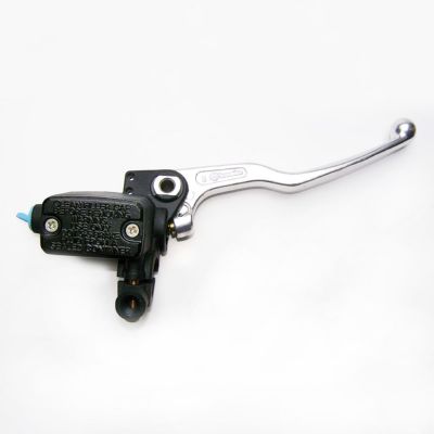 Pompa freno anteriore assiale Brembo PS 11 corpo nero leva argento con serbatoio e attacco specchio