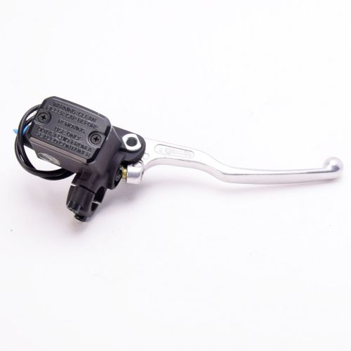 Pompa freno anteriore assiale Brembo PS 16 corpo nero leva argento con serbatoio e interruttore stop integrato