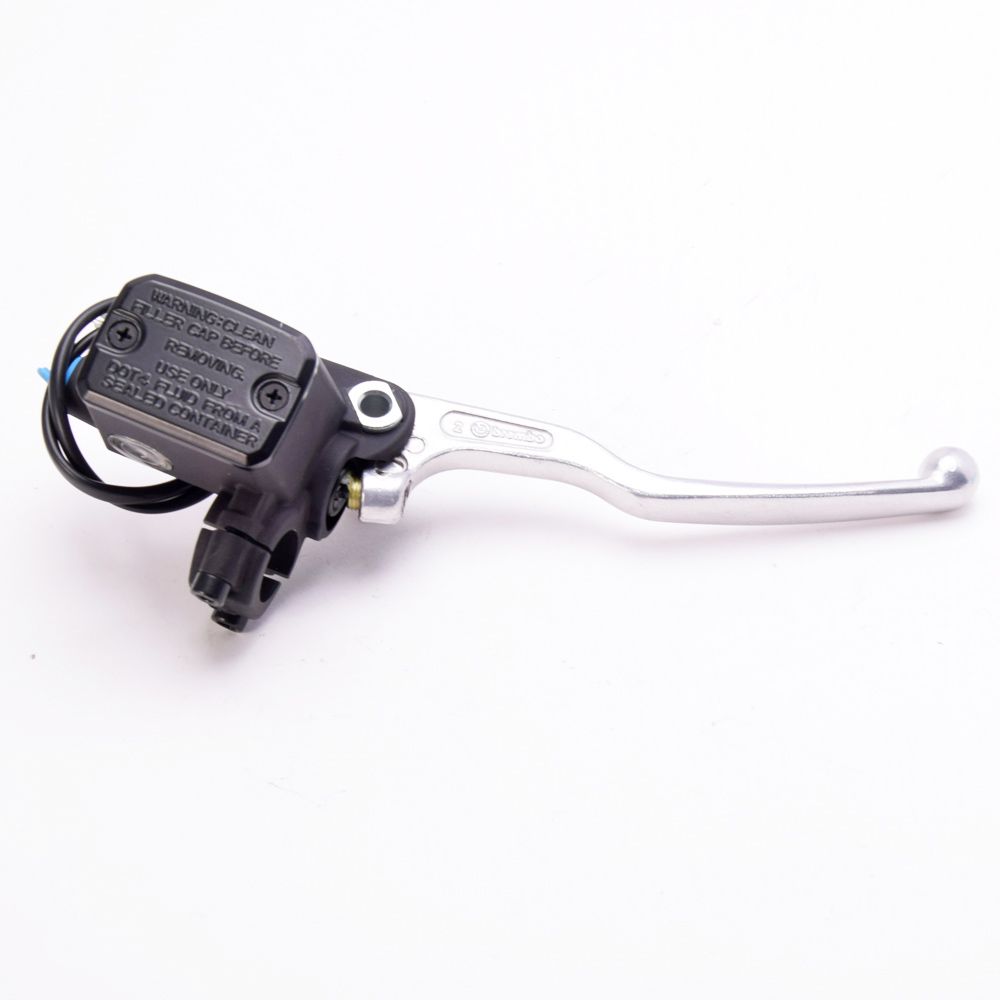 Pompa freno anteriore assiale Brembo PS 16 corpo nero leva argento con serbatoio e interruttore stop integrato