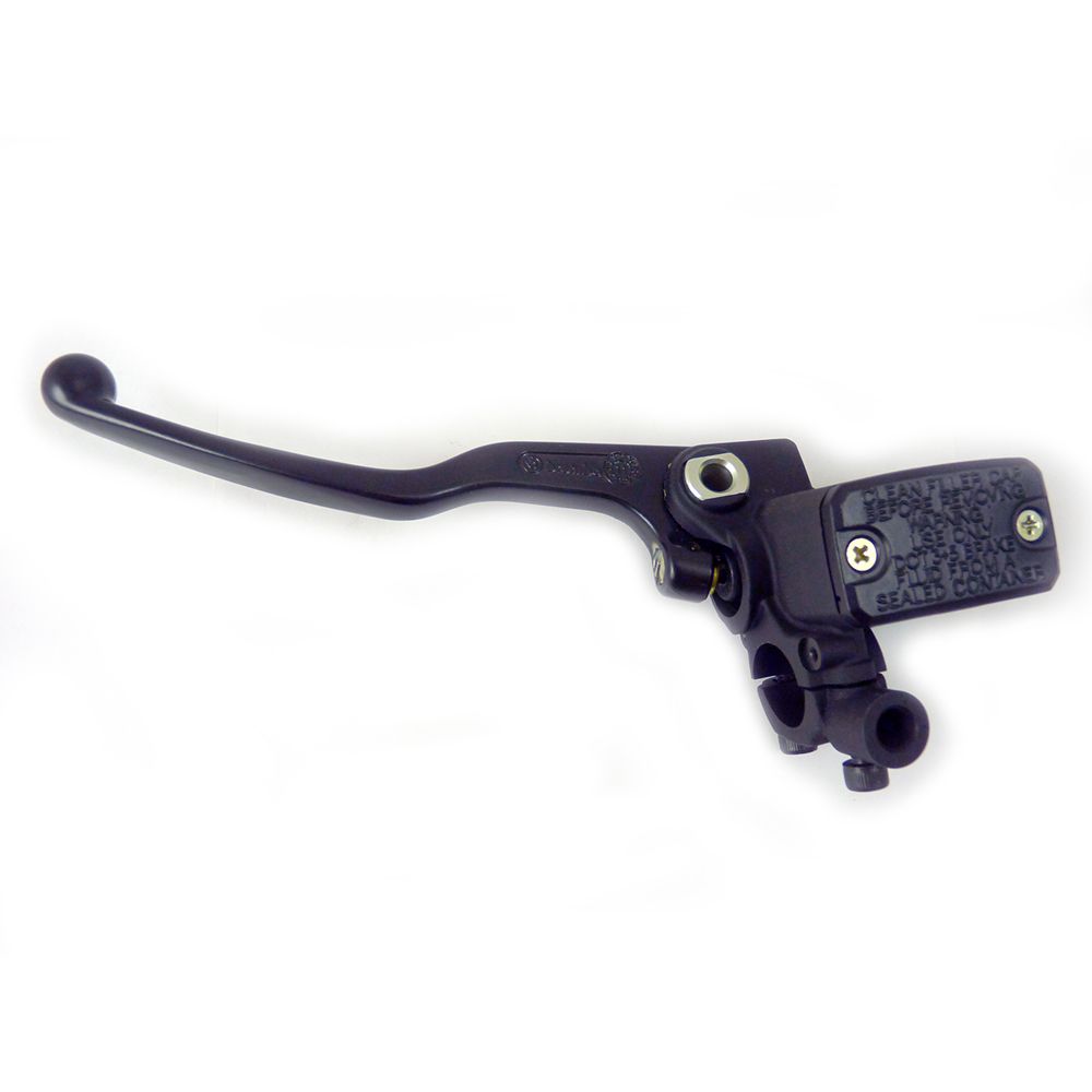 Pompa frizione assiale Brembo PS 13 corpo nero leva nera con serbatoio e attacco specchio