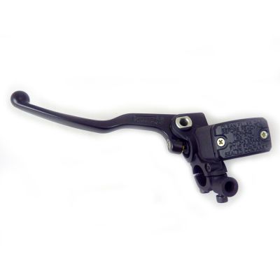 Pompa frizione assiale Brembo PS 13 corpo nero leva nera con serbatoio e attacco specchio