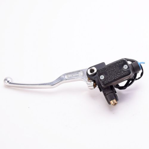 Pompa frizione assiale Brembo PS 13 corpo nero leva argento con serbatoio e interruttore integrato