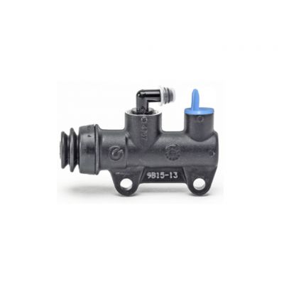 Pompa freno posteriore Brembo PS 13 B nera con interasse fori 40 mm, uscita superiore e raccordo serbatoio 90°
