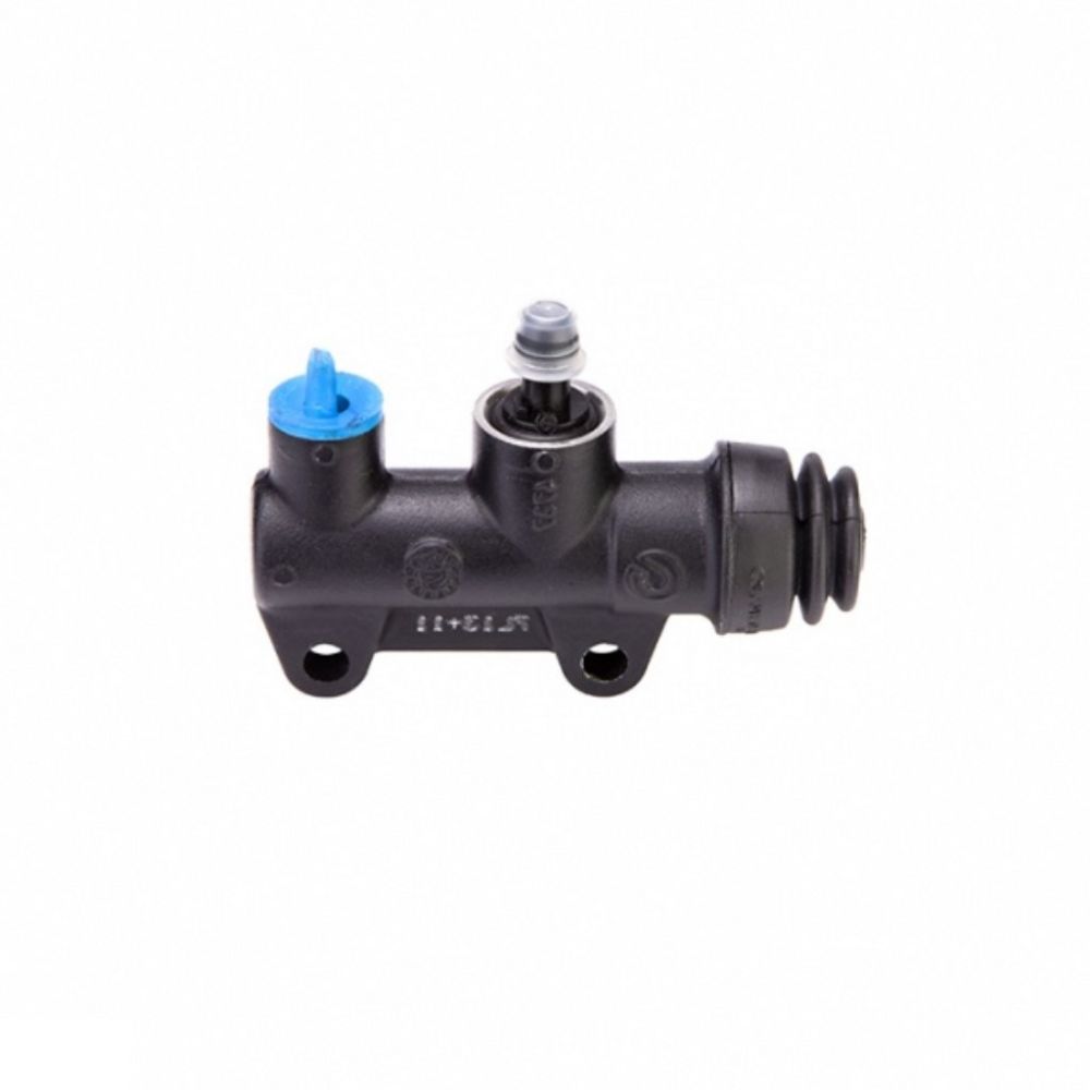 Pompa freno posteriore Brembo PS 11 C nera con interasse fori 40 mm, uscita superiore e raccordo serbatoio dritto