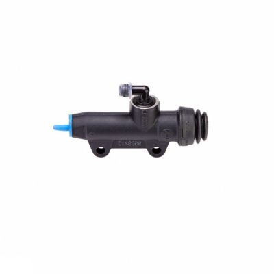 Pompa freno posteriore Brembo PS 13 C nera con interasse fori 40 mm, uscita dritta e raccordo serbatoio 90°