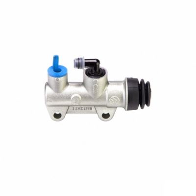 Pompa freno posteriore Brembo PS 11 B silver con interasse fori 40 mm, uscita superiore e raccordo serbatoio 90°