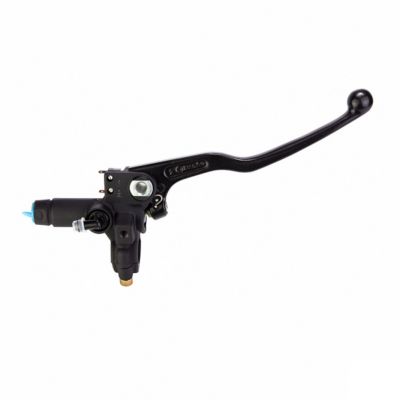 Pompa freno anteriore assiale Brembo PS 16 corpo nero leva nera senza serbatoio con interruttore stop integrato