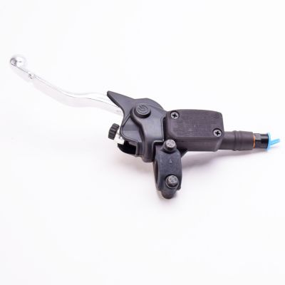 Pompa frizione / freno posteriore assiale Brembo PS 10 corpo nero leva argento regolabile con serbatoio