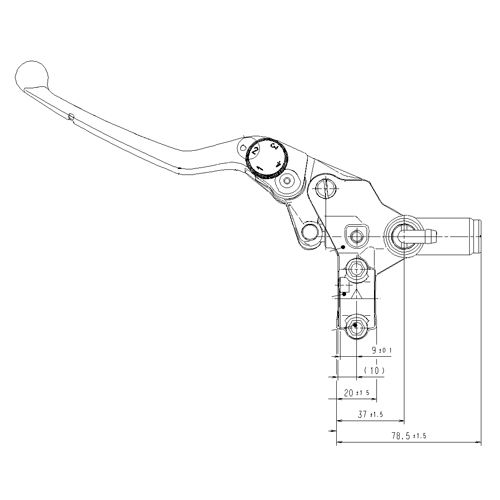 Pompa frizione / freno posteriore assiale Brembo PSC 12 corpo nero leva argento regolabile senza serbatoio