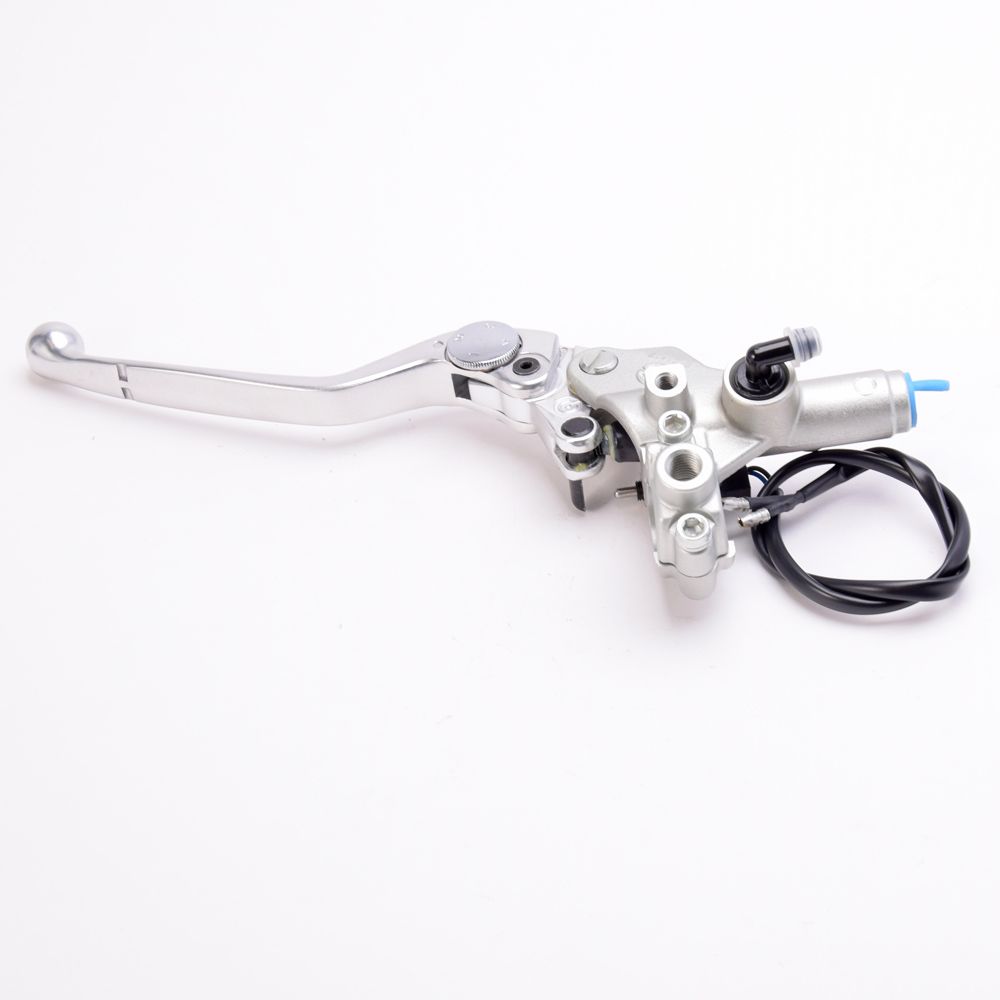 Pompa frizione assiale Brembo PSCMCL 12 corpo argento leva argento regolabile senza serbatoio con interruttore stop integrato