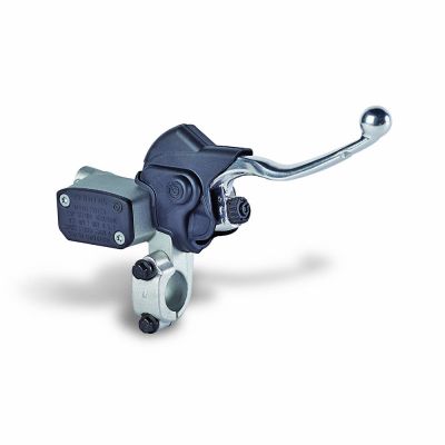 Pompa freno anteriore assiale Brembo PS 10 x 16 ENDURO corpo e leva argento regolabile con serbatoio e interruttore stop