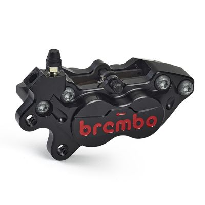 Pinza Freno Anteriore Brembo RACING P4-40RR ASSIALE CNC SX corpo nero 4 pistoncini 30 mm/34 mm interasse fori 40 mm
