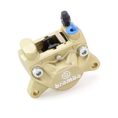 Pinza Freno Fissa Assiale Brembo P2 32 corpo oro 2 pistoncini 32 mm interasse fori 84 mm