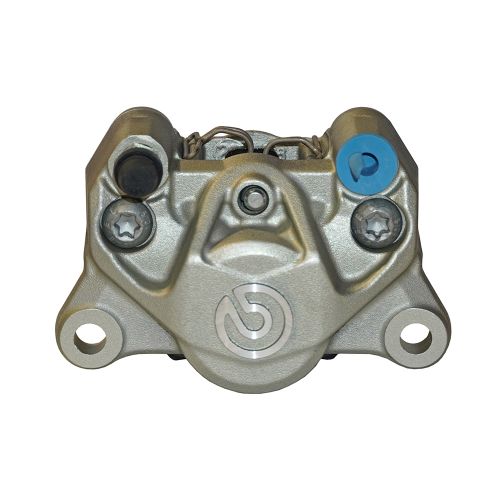 Pinza Freno Fissa Assiale Brembo P2 34 SX corpo argento 2 pistoncini 34 mm interasse fori 84 mm