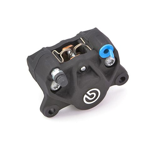 Pinza Freno Fissa Assiale Brembo P2 34 SX corpo nero 2 pistoncini 34 mm interasse fori 84 mm