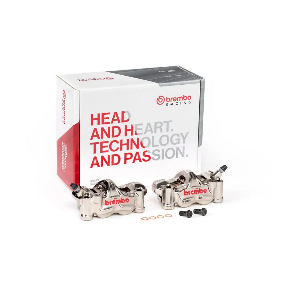 Kit Pinze Freno Anteriori BREMBO RACING GP4-RX Radiali CNC 108mm Nichel