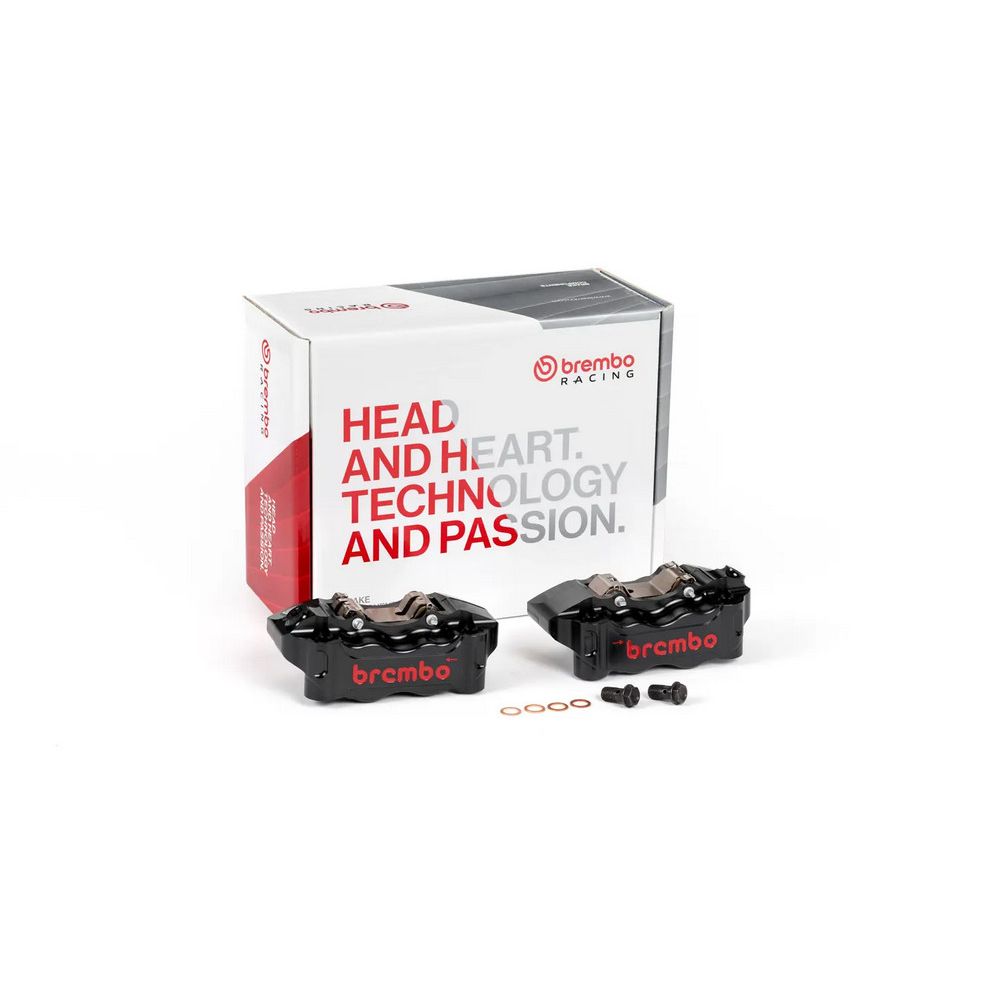 Kit Pinze Freno Anteriori BREMBO RACING GP4-RB Radiali CNC 108mm Nero