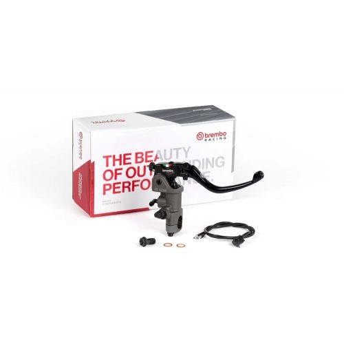 Pompa freno anteriore radiale forgiata Brembo 15RCS con leva corta snodata e interruttore stop