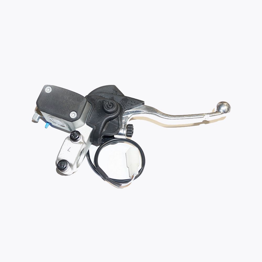 Pompa freno anteriore assiale Brembo OFF-ROAD 10X16 Corpo in alluminio fuso leva argento con serbatoio e interruttore stop