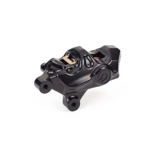 Pinza Freno Anteriore Sinistra Fissa Assiale Brembo 484 LOGONERO corpo nero 4 pistoncini 32 mm interasse fori 69,1 mm