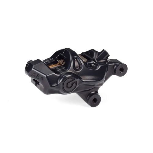 Pinza Freno Anteriore Destra Fissa Assiale Brembo 484 LOGONERO corpo nero 4 pistoncini 32 mm interasse fori 69,1 mm