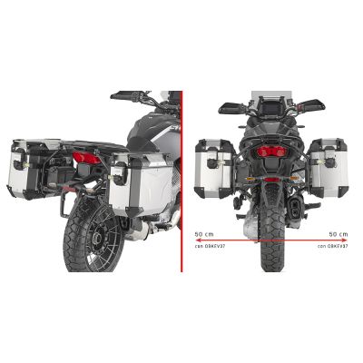 GIVI PLO8208CAM Portavaligie laterale PL ONE-FIT per valigie MONOKEY Trekker Outback - Canyon per GUZZI STELVIO 1000 2024 / 2026