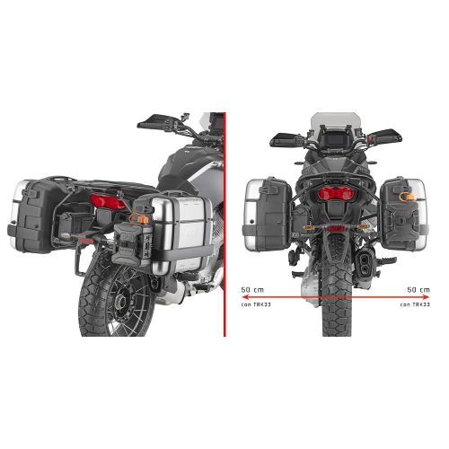 GIVI PLO8208MK Portavaligie laterale PL ONE-FIT per valigie o borse MONOKEY per GUZZI STELVIO 1000 2024 / 2026