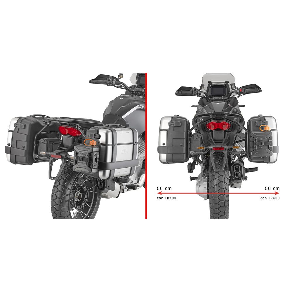 GIVI PLO8208MK Portavaligie laterale PL ONE-FIT per valigie o borse MONOKEY per GUZZI STELVIO 1000 2024 / 2026