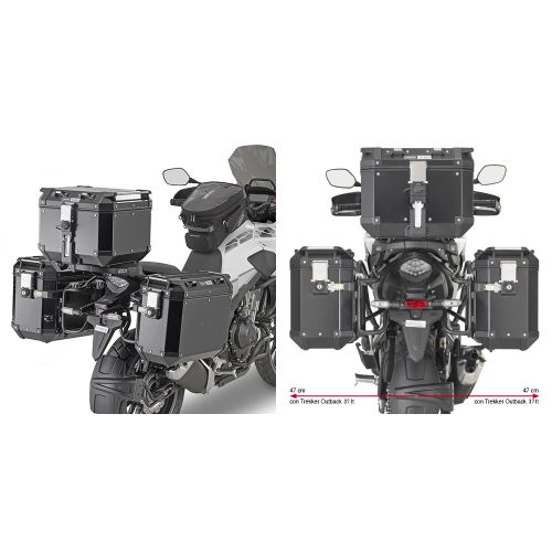 GIVI Portavaligie laterale PL ONE-FIT per valigie MONOKEY CAM-SIDE Trekker per HONDA CB 500 X 2019 / 2023 - NX 500 2024 / 2025