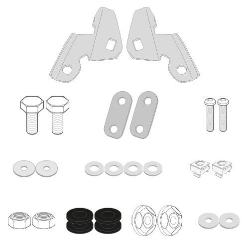 GIVI Kit di attacchi specifico per Cupolino Parabrezza 1163DT - 1129DT - 1129D
