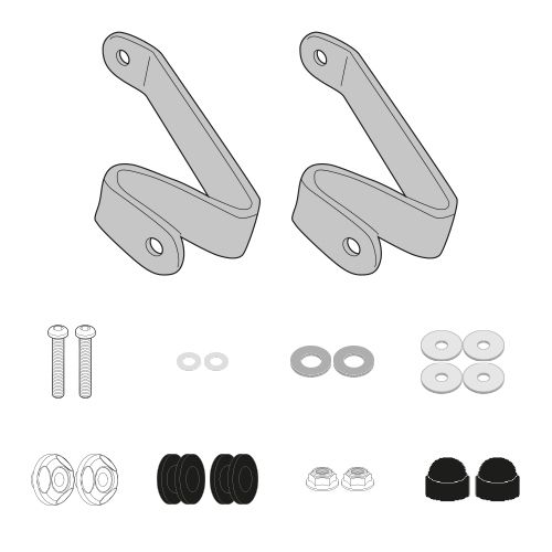 GIVI Kit di attacchi specifico per Cupolino Parabrezza 1190DT per HONDA PCX 125 2021 / 2024