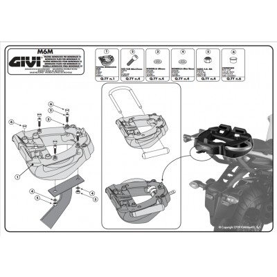 Piastra Posteriore GIVI M6M Monolock con Sede per Lucchetto ad Arco