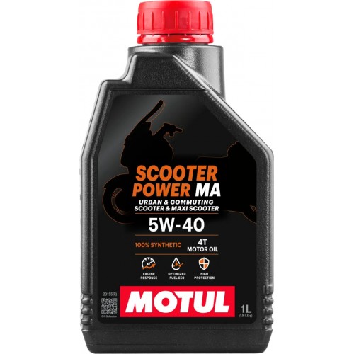 Olio MOTUL Scooter Power 4T MA 5W-40 Sintetico Frizione Bagno d'Olio