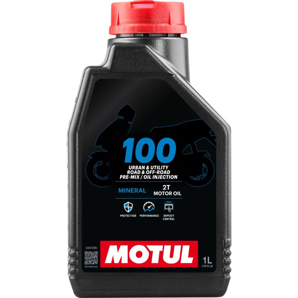 Olio Miscela MOTUL 100 2T Minerale per Scooter e Ciclomotori 1L