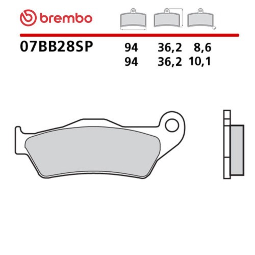 Pastiglie Freno Posteriore BREMBO 07BB28SP Sinterizzate Rosse Moto BMW