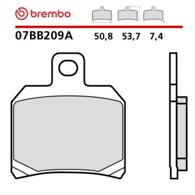 Pastiglie Freno Posteriore BREMBO 07BB209A Genuine Sinter Piastra Anticalore