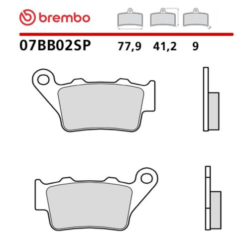 Pastiglie Freno Posteriore BREMBO 07BB02SP Sinterizzate Rosse