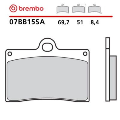 Pastiglie Freno Anteriore BREMBO 07BB15SA Sinterizzate Rosse