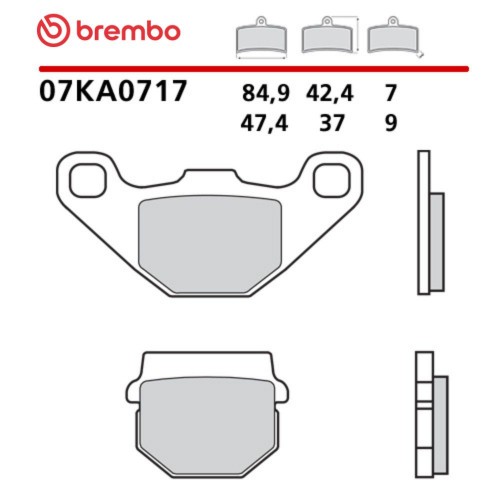 Pastiglie Freno Posteriore BREMBO 07KA0717 Carbon Ceramic Blu