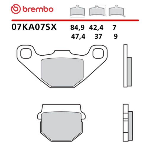 Pastiglie Freno Posteriore BREMBO 07KA07SX Sinterizzate Off-Road Grigie