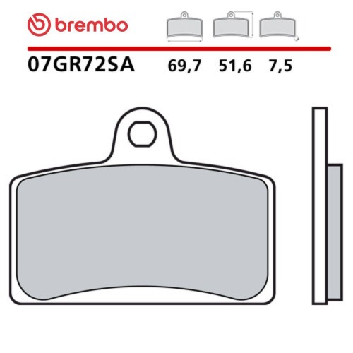 Pastiglie Freno Anteriore BREMBO 07GR72SA Sinterizzate Rosse