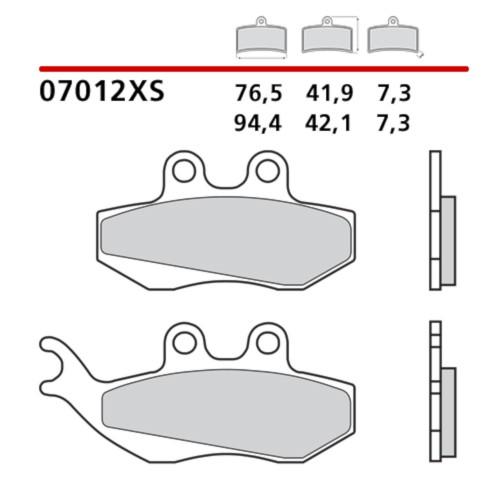 Pastiglie Freno Anteriore BREMBO 07012XS Sinterizzate